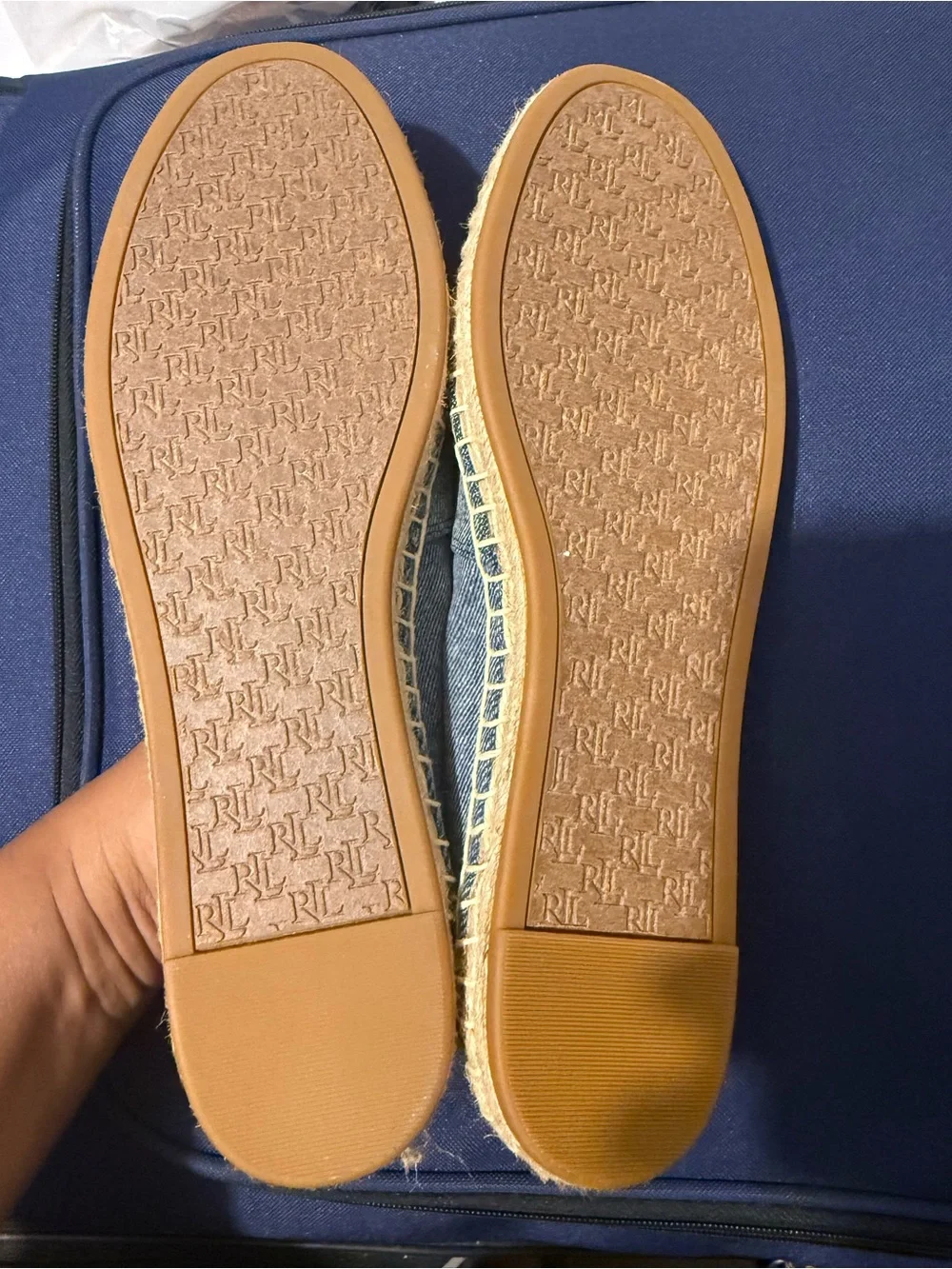Denim Espadrille Slip-Ons - Blue